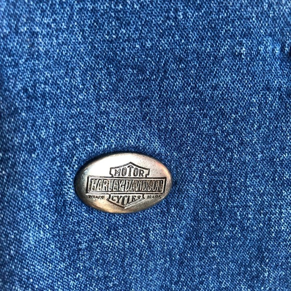 Harley-Davidson Y2K Double-Breasted Denim Jean Jacket Medium - Picture 5 of 11
